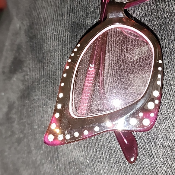 Funky fun plum rhinestone glasses - Picture 6 of 13